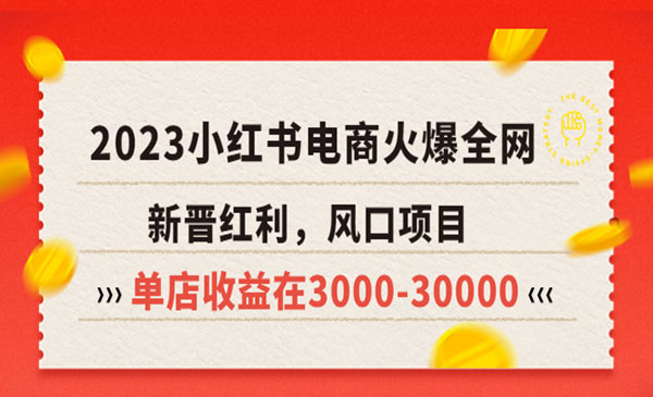 《2023小红书电商风口项目》新晋红利，单店收益在3000-30000！采金-游戏-网盘-资源采金cai.gold