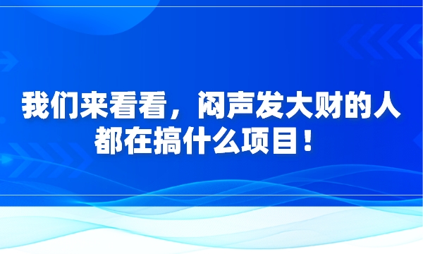 我们来看看，闷声发大财的人都在搞什么项目！采金-游戏-网盘-资源采金cai.gold