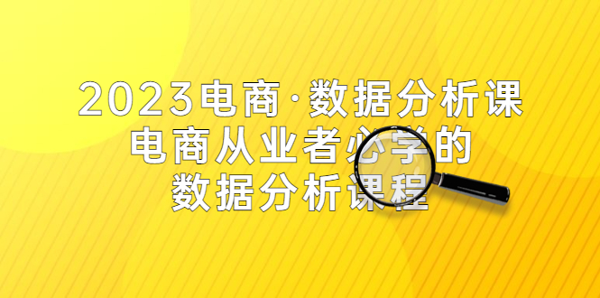 《2023电商数据分析课》电商·从业者必学的数据分析课程采金-游戏-网盘-资源采金cai.gold