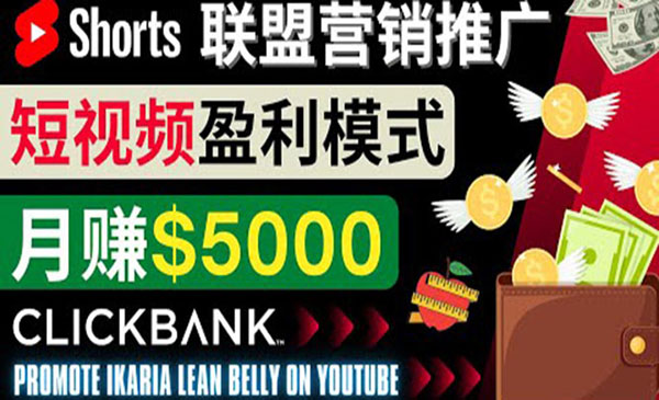 通过Youtube Shorts推广联盟营销商品，月赚5000美元 方法和技巧采金-财源-网创-创业项目-兼职-赚钱-个人创业-中创网-福缘网-冒泡网采金cai.gold