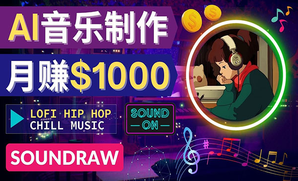 《AI音乐制作项目》无需任何音乐基础，月赚1000美元采金-财源-网创-创业项目-兼职-赚钱-个人创业-中创网-福缘网-冒泡网采金cai.gold