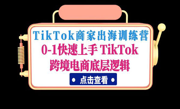 《TikTok商家出海训练营》0-1快速上手 TikTok跨境电商底层逻辑采金-游戏-网盘-资源采金cai.gold