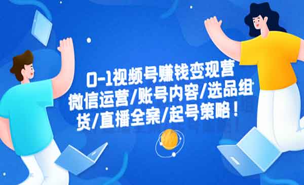 《0-1视频号赚钱变现营》微信运营-账号内容-选品组货-直播全案-起号策略！采金-游戏-网盘-资源采金cai.gold