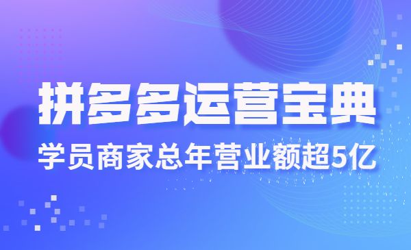 拼多多运营宝典，学员商家总年营业额超5亿采金-游戏-网盘-资源采金cai.gold