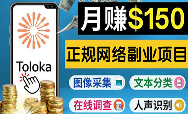 正规网络副业赚钱平台Toloka，利用业余时间月赚150美元采金-游戏-网盘-资源采金cai.gold