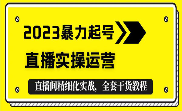 《2023暴力起号+直播实操运营》全套直播间精细化实战，全套干货教程采金-游戏-网盘-资源采金cai.gold