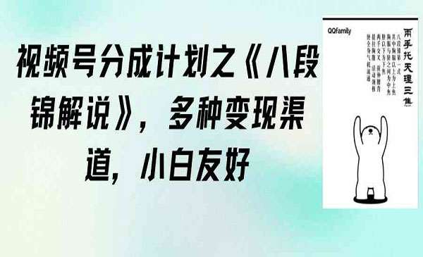 《视频号八段锦解说变现》采金-游戏-网盘-资源采金cai.gold