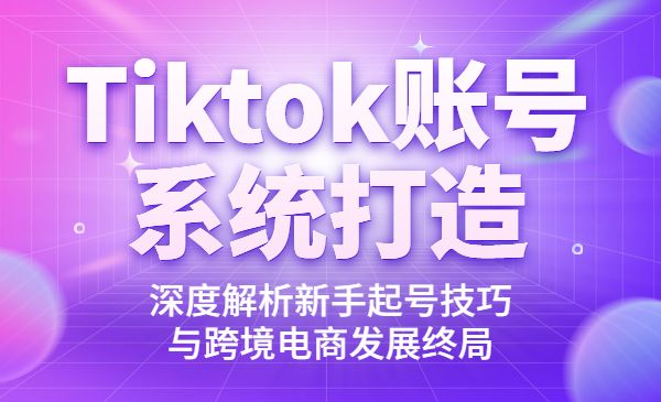 Tiktok账号系统打造，深度解析新手起号技巧与跨境电商发展终局采金-游戏-网盘-资源采金cai.gold