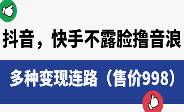 《抖音/快手不露脸撸音浪项目》多种变现连路采金-游戏-网盘-资源采金cai.gold