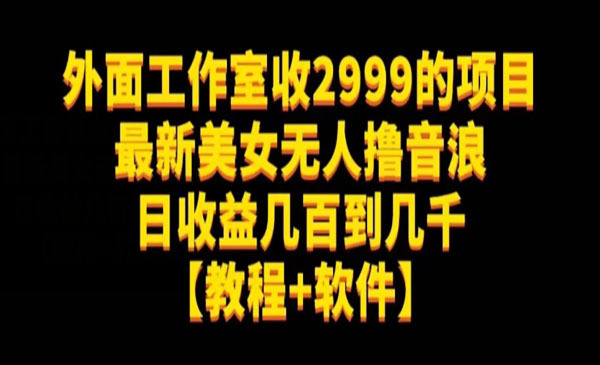 《美女无人撸音浪项目》日收益几百到几千（教程+软件）采金-游戏-网盘-资源采金cai.gold