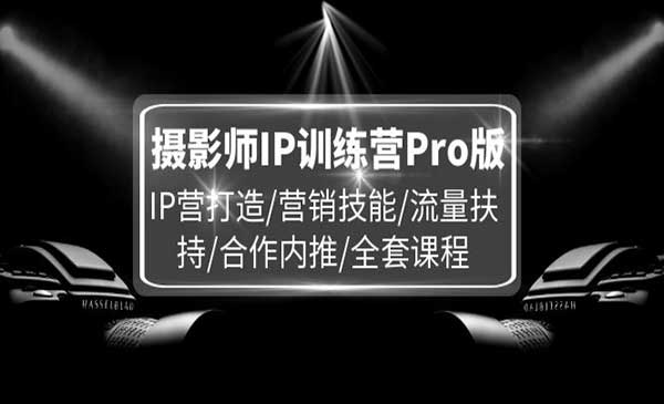 摄影师IP训练营Pro版采金-财源-网创-创业项目-兼职-赚钱-个人创业-中创网-福缘网-冒泡网采金cai.gold