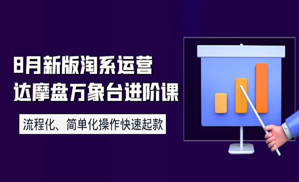 淘系运营达摩盘万象台进阶课：流程化、简单化操作快速起款采金-游戏-网盘-资源采金cai.gold