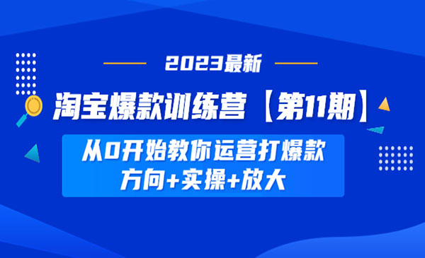 《淘宝爆款训练营》从0开始教你运营打爆款，方向+实操+放大采金-游戏-网盘-资源采金cai.gold