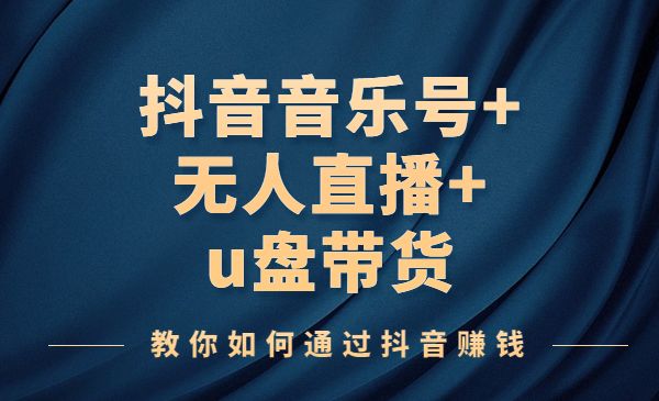 某音音乐号+无人直播+u盘带货，教你如何通过某音赚钱采金-游戏-网盘-资源采金cai.gold