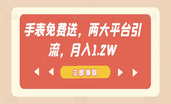 《免费送手表项目》两大平台引流，月入1.2W采金-游戏-网盘-资源采金cai.gold
