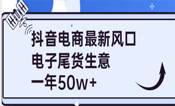 抖音电商最新风口，利用信息差做电子尾货生意，一年50w+采金-游戏-网盘-资源采金cai.gold