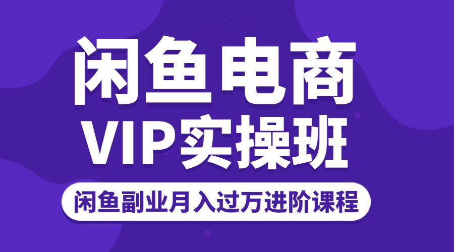 闲鱼电商VIP实操班 闲鱼副业月入过万进阶课程采金-财源-网创-创业项目-兼职-赚钱-个人创业-中创网-福缘网-冒泡网采金cai.gold