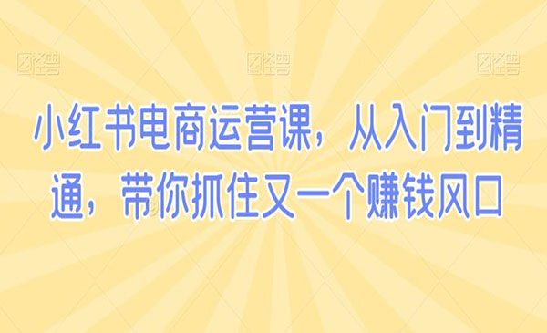 《小红书电商风口》采金-游戏-网盘-资源采金cai.gold