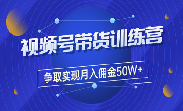 收费4980的《视频号带货训练营》争取实现月入佣金50W+（课程+资料+工具）采金-游戏-网盘-资源采金cai.gold