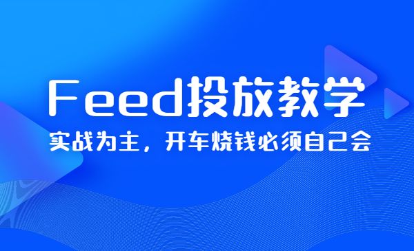 Feed投放教学，实战为主，开车烧钱必须自己会！采金-游戏-网盘-资源采金cai.gold