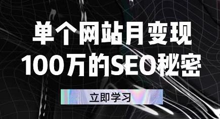 单个网站月变现百万的SEO秘密采金-财源-网创-创业项目-兼职-赚钱-个人创业-中创网-福缘网-冒泡网采金cai.gold