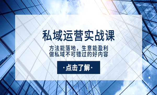 私域运营实战课：方法能落地，生意能盈利，做私域不可错过的好内容采金-游戏-网盘-资源采金cai.gold