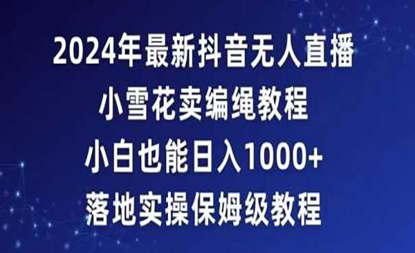 《无人直播小雪花卖编绳项目》采金-游戏-网盘-资源采金cai.gold