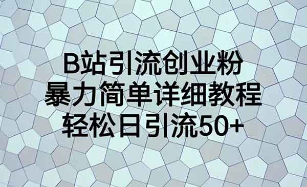 《B站引流创业粉》暴力简单详细教程，轻松日引流50+采金-财源-网创-创业项目-兼职-赚钱-个人创业-中创网-福缘网-冒泡网采金cai.gold