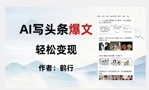 《AI头条爆文暴力拆解项目》轻松日入500+采金-游戏-网盘-资源采金cai.gold