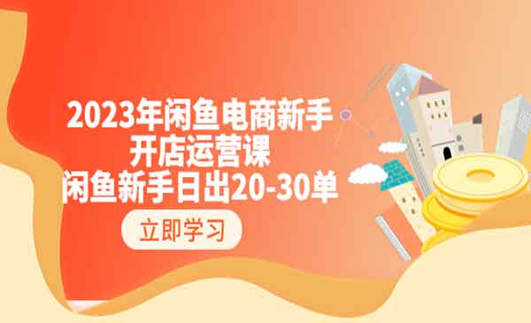 《闲鱼电商新手开店运营课》闲鱼新手日出20-30单（18节-实战干货）采金-游戏-网盘-资源采金cai.gold