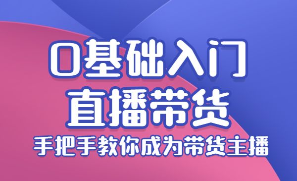 0基础入门直播带货：手把手教你成为带货主播采金-游戏-网盘-资源采金cai.gold