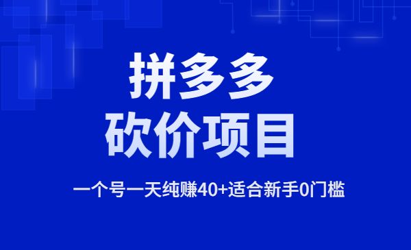 拼多多砍价项目，一个号一天纯赚40+适合新手0门槛采金-游戏-网盘-资源采金cai.gold