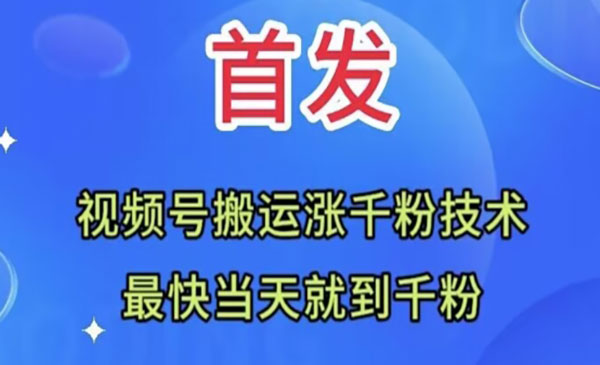 《视频号无脑搬运涨千粉技术》快当天到千粉采金-游戏-网盘-资源采金cai.gold