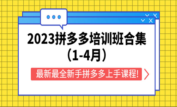 《2023拼多多培训班合集》最新最全新手拼多多上手课程!采金-游戏-网盘-资源采金cai.gold