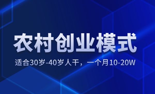 适合30岁-40岁人的农村创业模式，一个月10-20W采金-财源-网创-创业项目-兼职-赚钱-个人创业-中创网-福缘网-冒泡网采金cai.gold