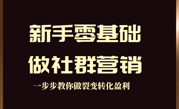 新手零基础做社群营销，一步步教你做裂变转化盈利采金-游戏-网盘-资源采金cai.gold