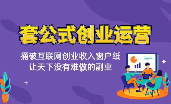 《套公式创业运营》捅破互联网创业收入窗户纸，让天下没有难做的副业采金-游戏-网盘-资源采金cai.gold