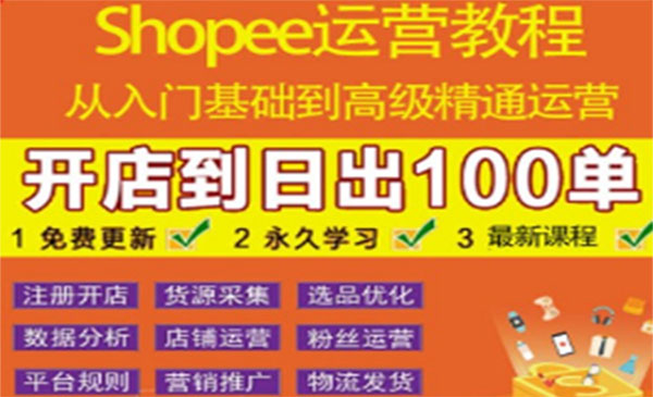 跨境电商全套视频从0-1详细教程，能让你快速玩转shopee虾皮采金-游戏-网盘-资源采金cai.gold