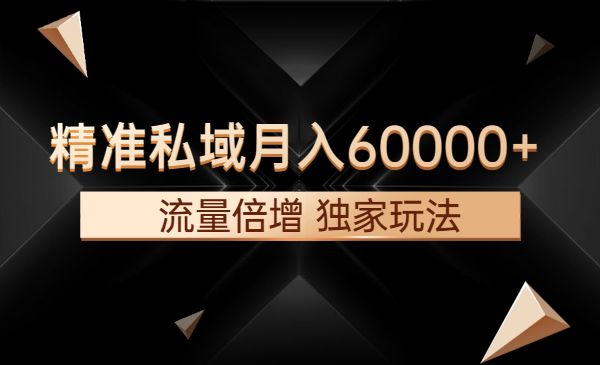 精准私域月入60000+ 流量倍增 独家玩法采金-财源-网创-创业项目-兼职-赚钱-个人创业-中创网-福缘网-冒泡网采金cai.gold