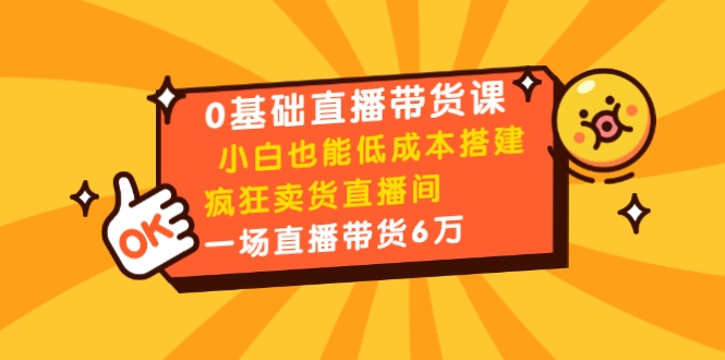 0基础直播带货课：小白也能低成本搭建疯狂卖货直播间：1场直播带货6万采金-游戏-网盘-资源采金cai.gold