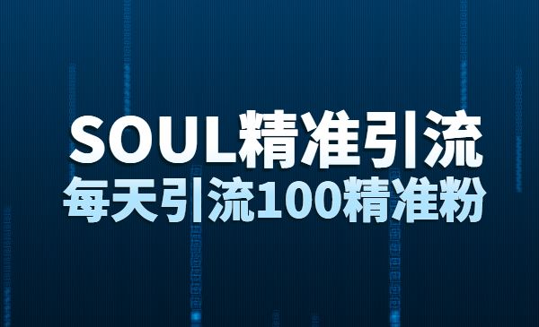 soul精准引流系列课程，每天引流100精准粉采金-财源-网创-创业项目-兼职-赚钱-个人创业-中创网-福缘网-冒泡网采金cai.gold