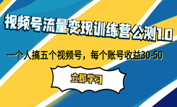 《视频号流量变现项目》一个人搞五个视频号，每个账号收益30-50采金-游戏-网盘-资源采金cai.gold