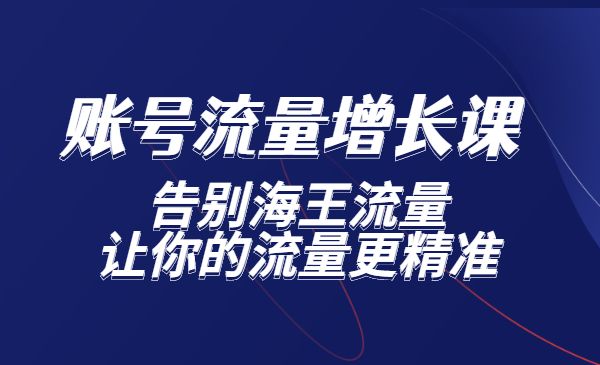 账号流量增长课，告别海王流量，让你的流量更精准采金-游戏-网盘-资源采金cai.gold