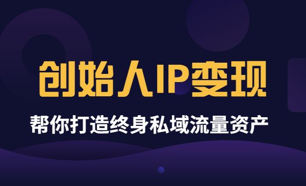 《创始人IP变现》精华版 帮你打造终身私域流量资产采金-游戏-网盘-资源采金cai.gold