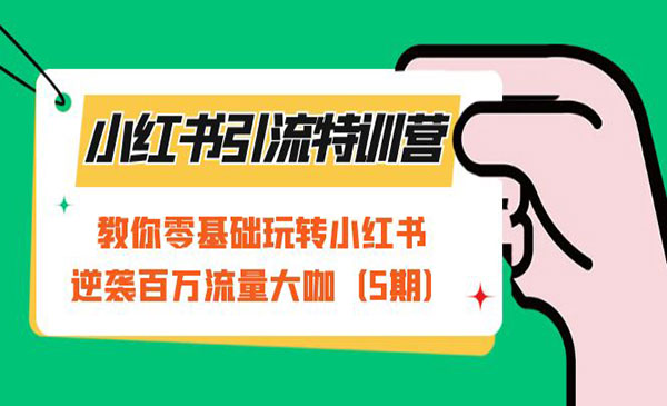 《小红书引流特训营》教你零基础玩转小红书，逆袭百万流量大咖采金-财源-网创-创业项目-兼职-赚钱-个人创业-中创网-福缘网-冒泡网采金cai.gold