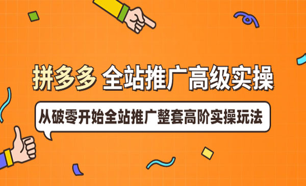拼多多全站推广高级实操：从破零开始全站推广整套高阶实操玩法采金-游戏-网盘-资源采金cai.gold