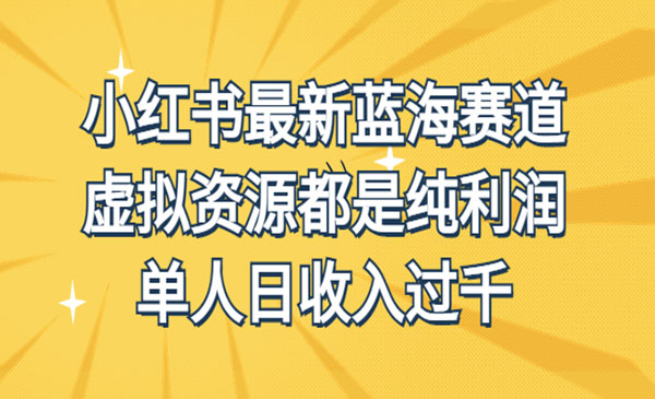 《小红书最新蓝海赛道》单人日收入过千采金-游戏-网盘-资源采金cai.gold