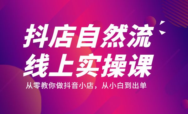 抖店自然流线上实操课【2022版】从零教你做某音小店，从小白到出单采金-游戏-网盘-资源采金cai.gold